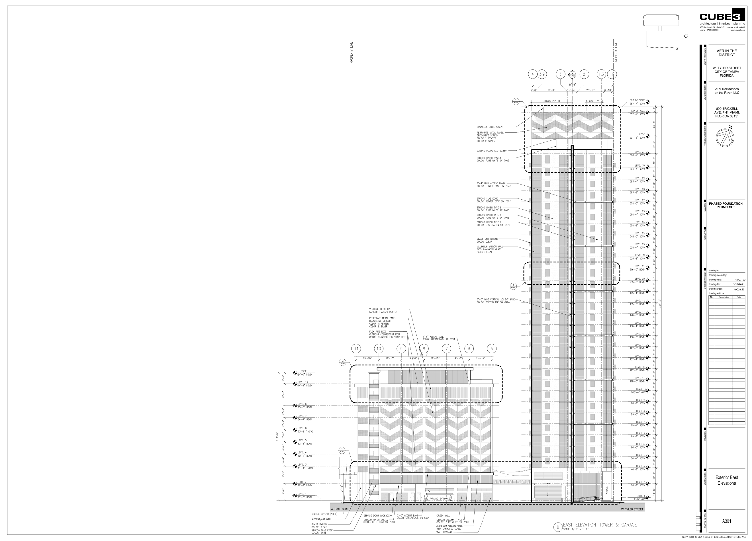 Eastern Elevation - Architectural Plans, courtesy of Cube3