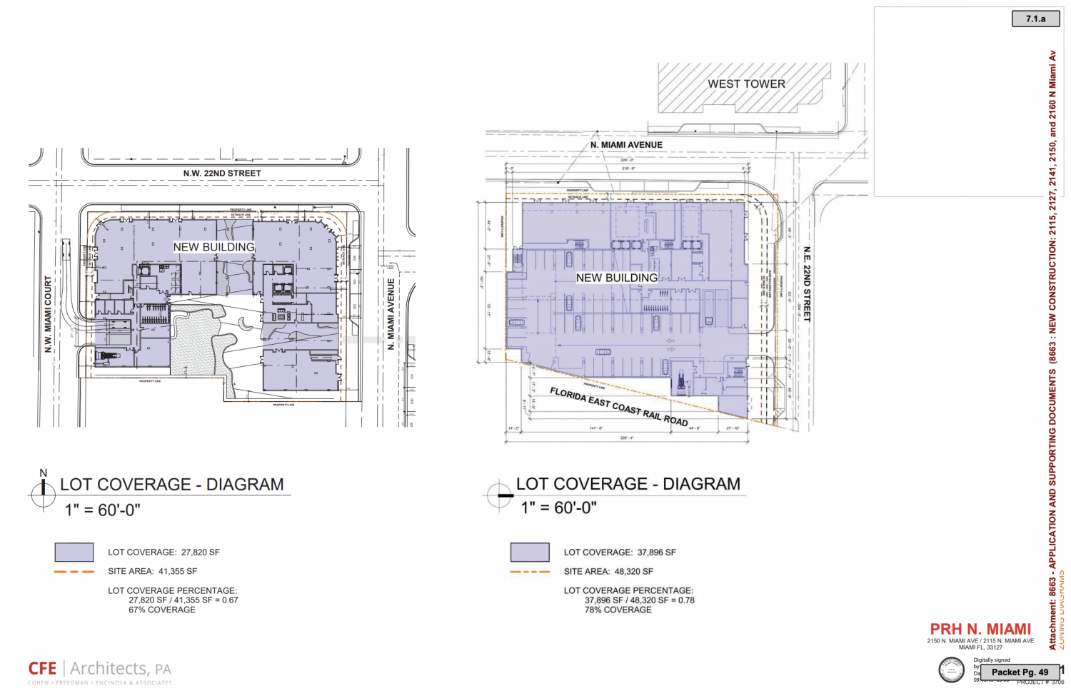 Lot Coverage of West and East site, courtesy of CFE Architects