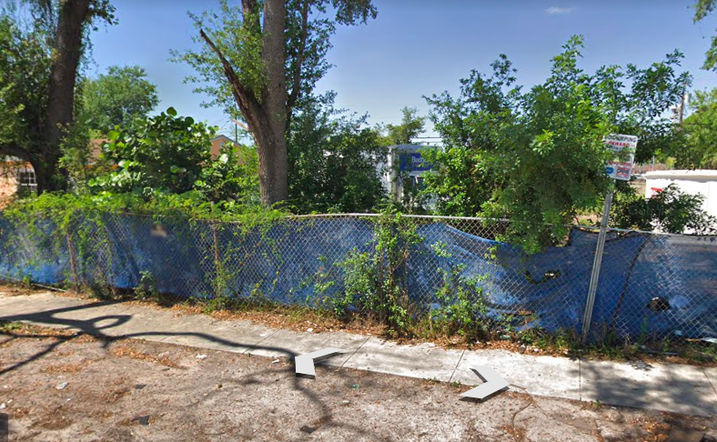 The site's location via Google Street View