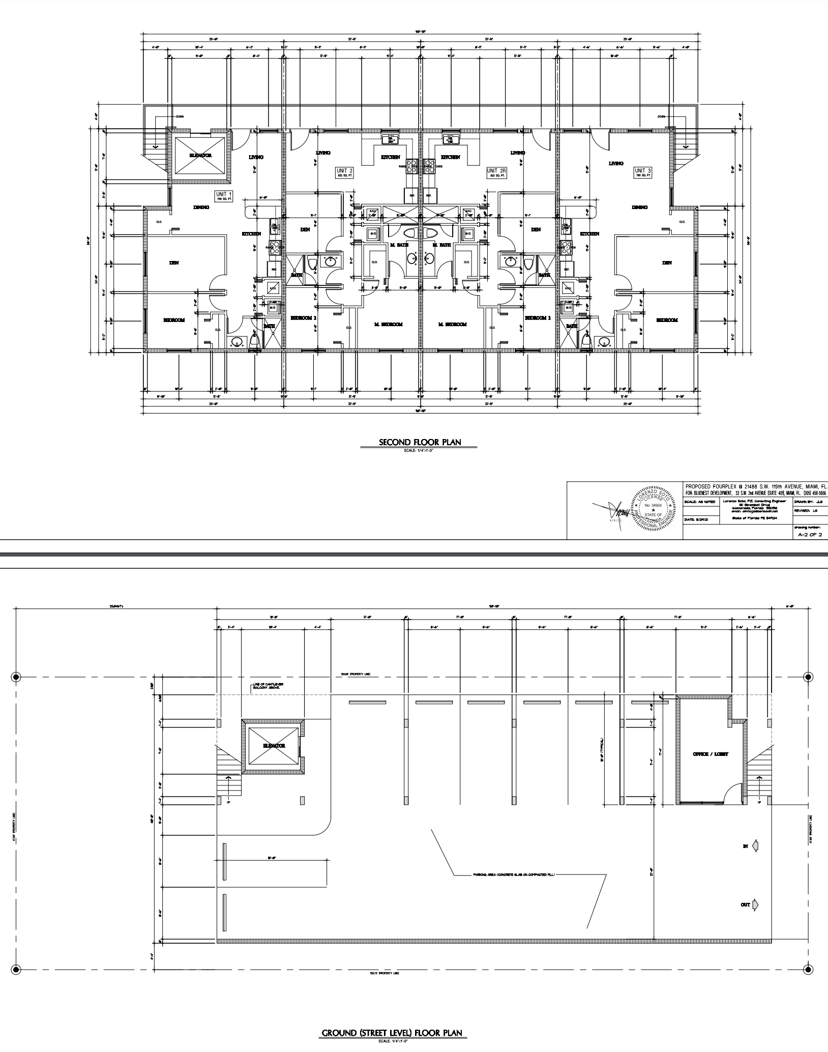 Floor Plans at 21488 SW 119th Avenue. Courtesy of Bluenest Development.