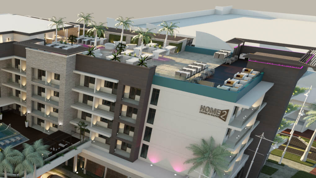The hotel will have a rooftop bar, pool, and hot tub
