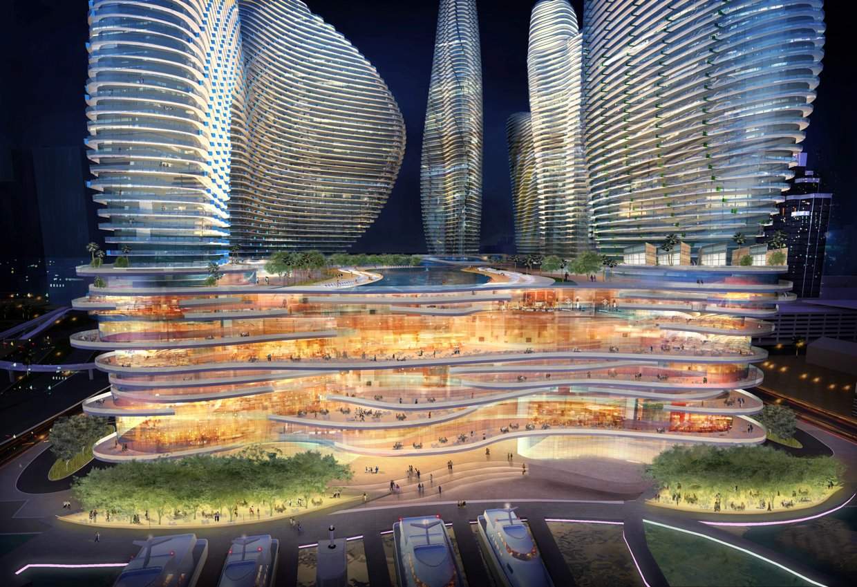 Former Rendering For Resorts World Miami. Designed by Arquitectonica.