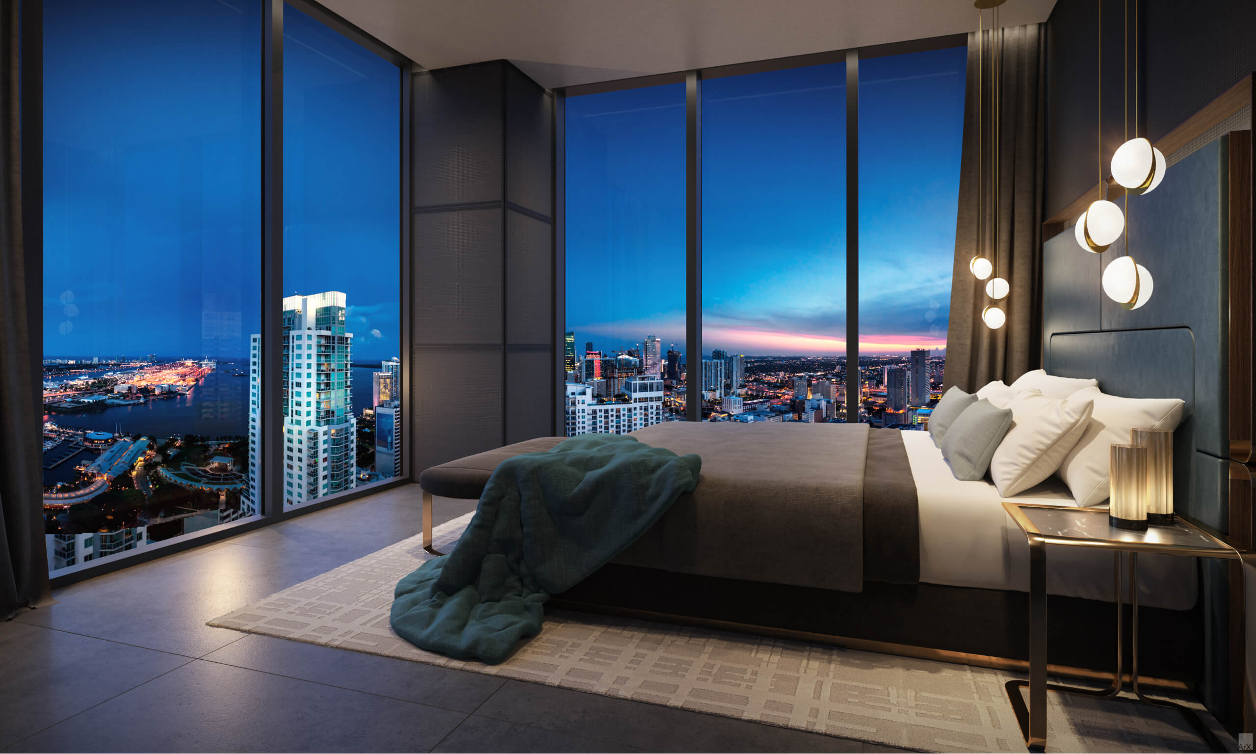 Bedroom. Designed by AvroKO Hospitality Group & Studio Ramirez.