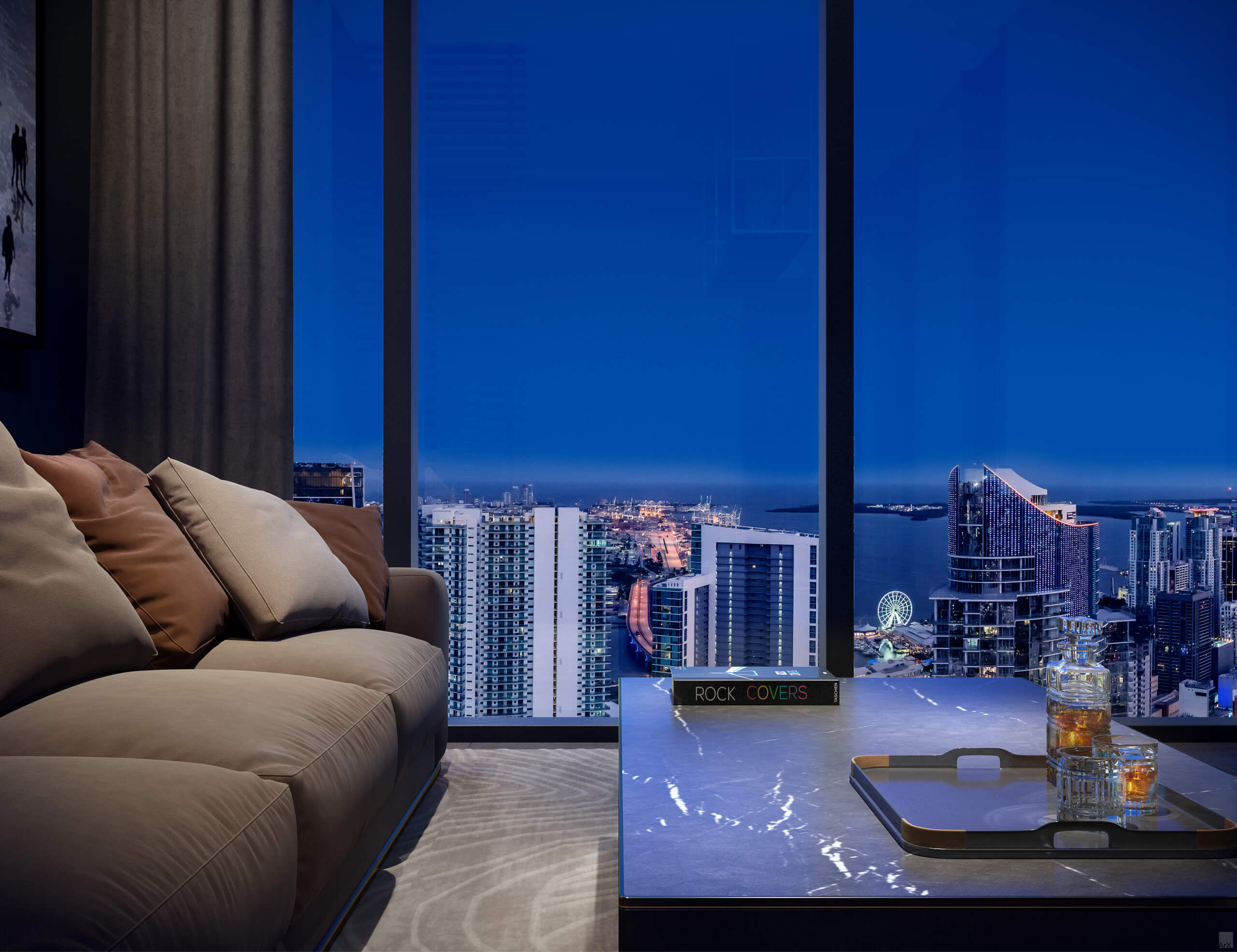 Living Room. Designed by AvroKO Hospitality Group & Studio Ramirez.