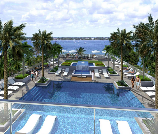 The complex's swimming pool will overlook the intercoastal