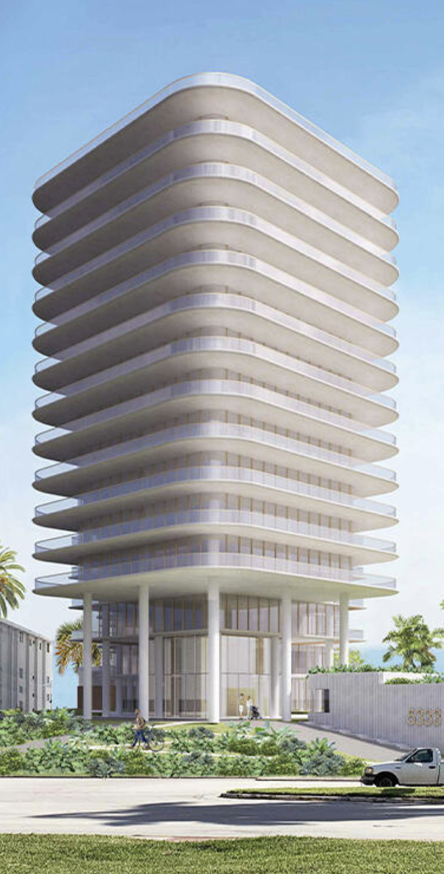 Tentative Rendering of 5333 Collins Avenue. Designed by Rem Koolhaas. Courtesy of Mast Capital.
