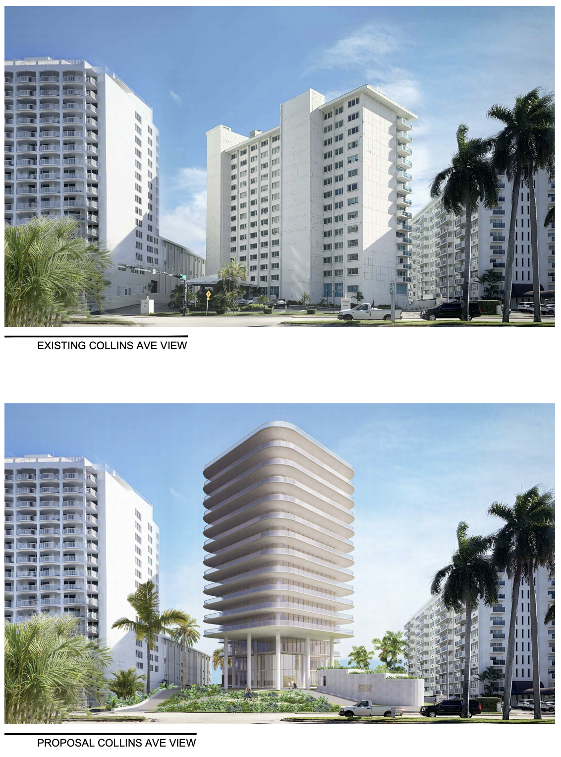 Existing Tower Vs. Proposed Tower. Courtesy of ODP Architects.
