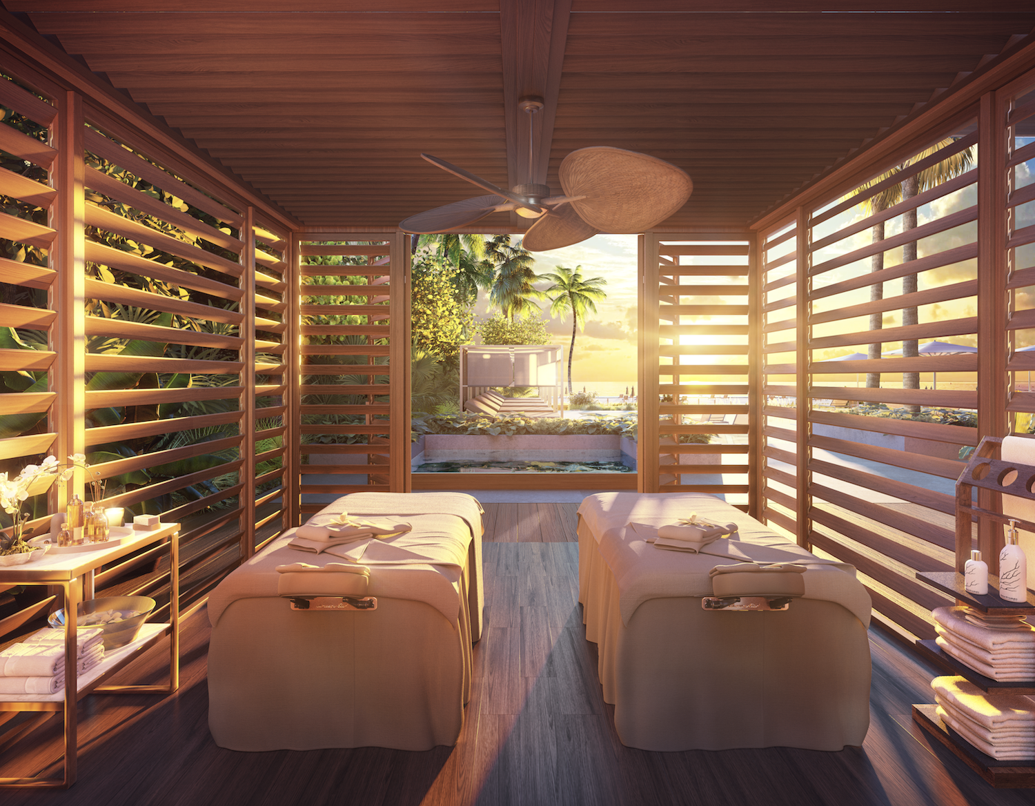 Outdoor treatment area. Rendering courtesy of DBOX.