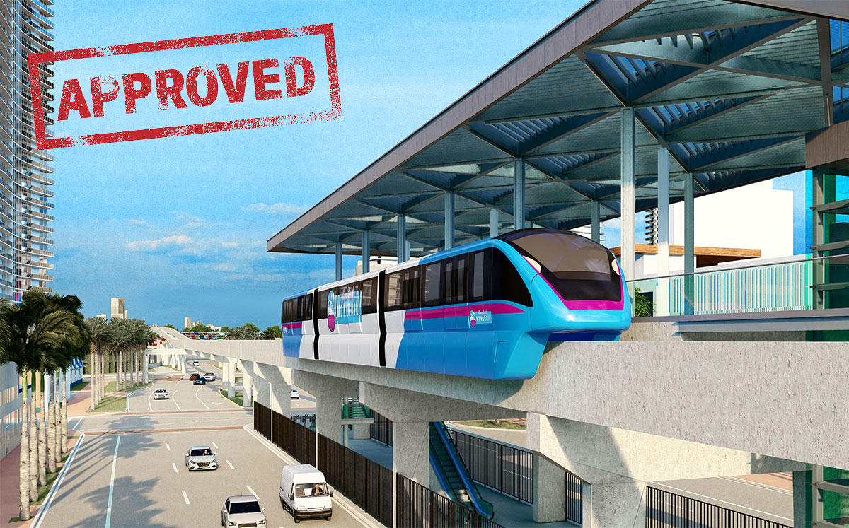 Rendering of the monorail station.