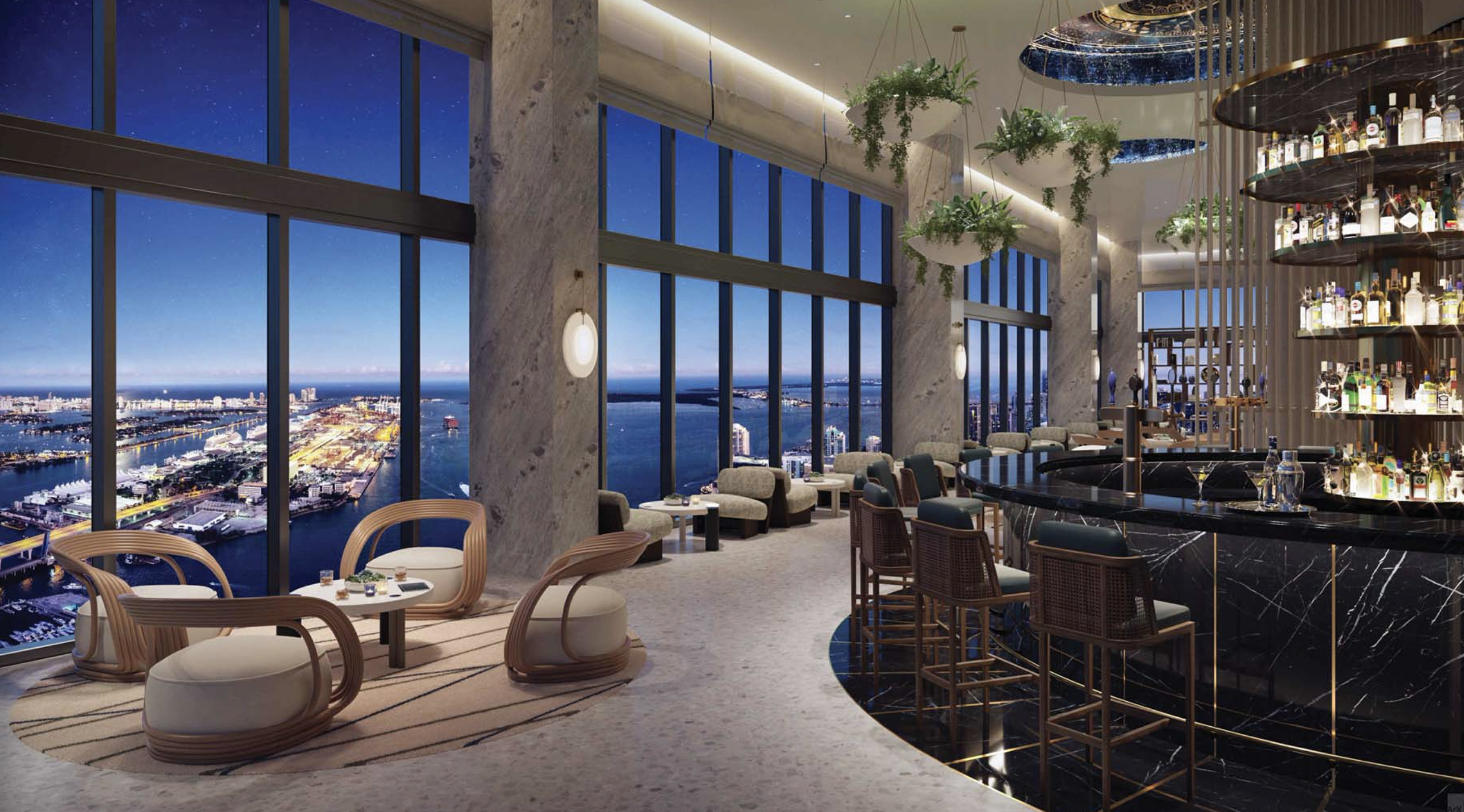 Hotel Lounge Bar. Rendering courtesy of ArX Solutions USA LLC.