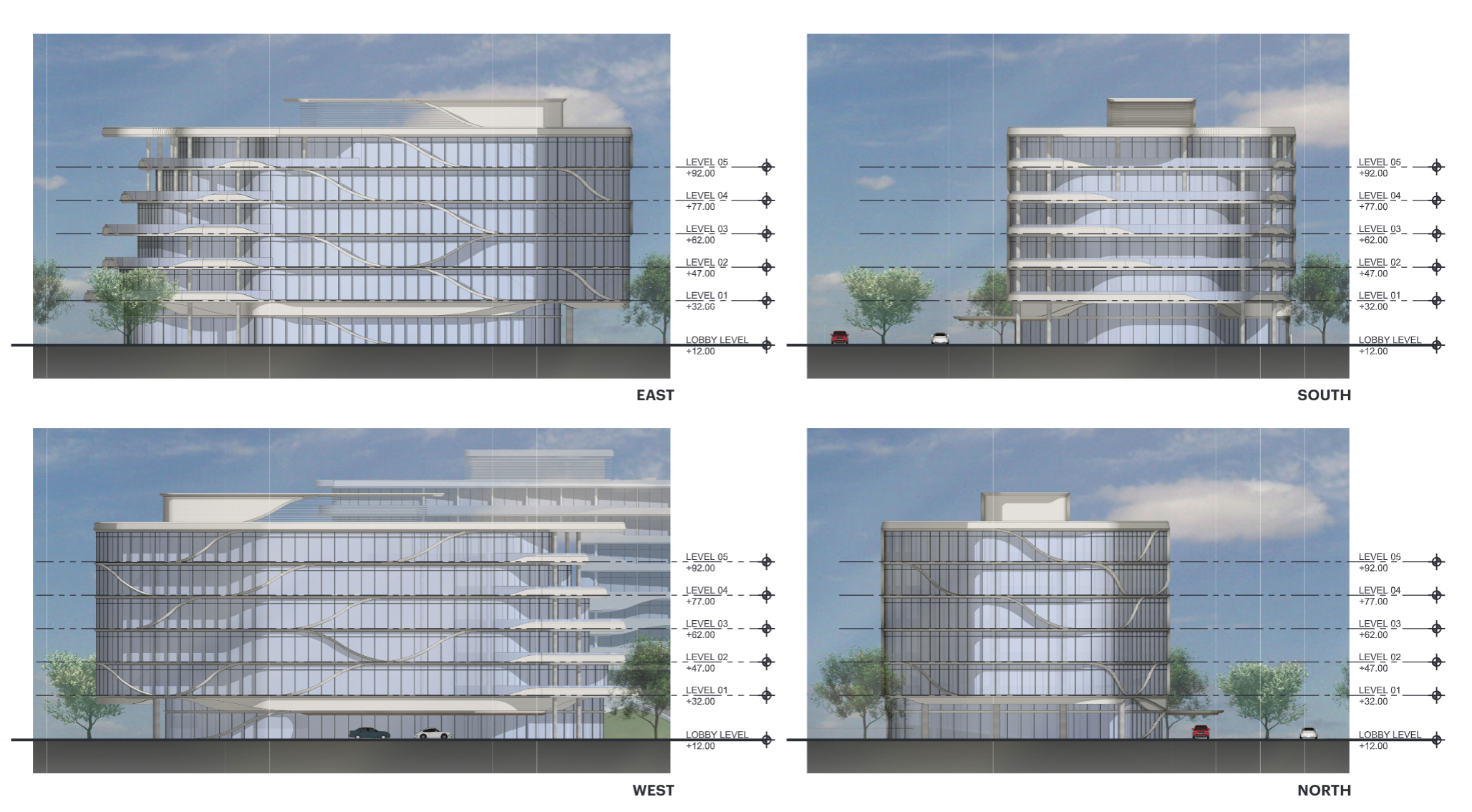 Office Elevations. Courtesy of HKS Architects.