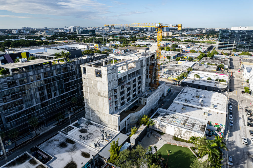 Construction Continues On Moxy Wynwood In Miami's Booming Wynwood Arts
